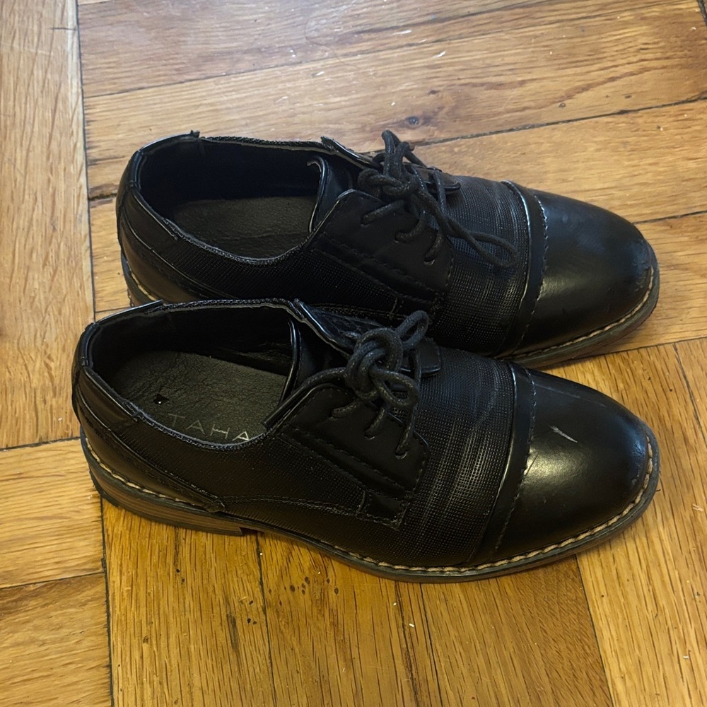 Boy’s Black Lace-Up Casual Dress Shoes